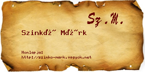 Szinkó Márk névjegykártya
